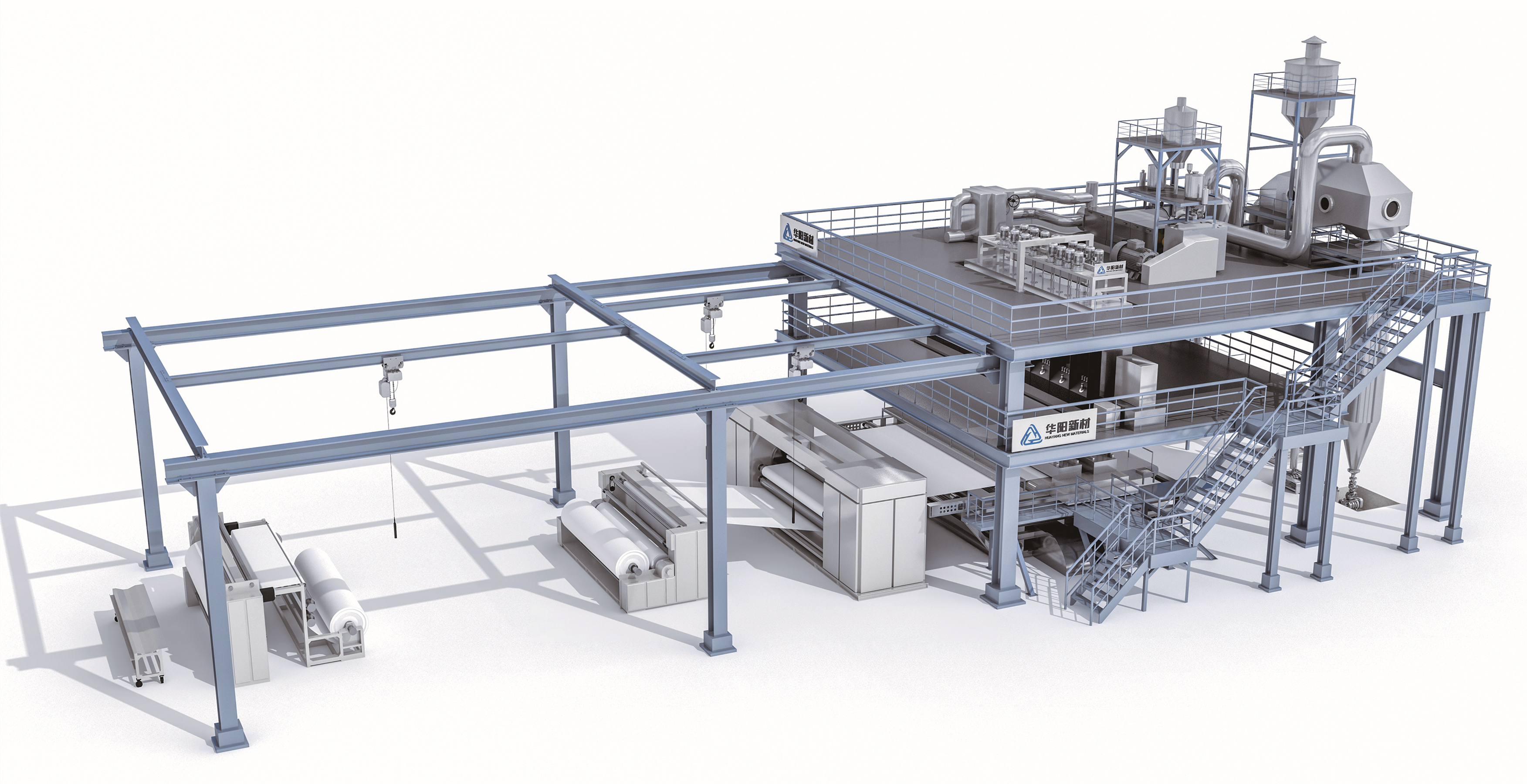 管式牵伸聚酯纺粘热轧生产线成套装备